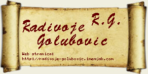 Radivoje Golubović vizit kartica